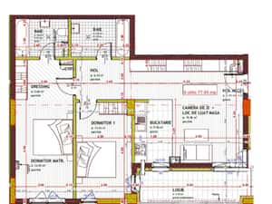 Apartament 3 camere, 2 bai, 2 logii 14 mp , lift in Floresti — miniatura 5
