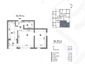 Apartament 2 camere cu balcon. Vânzare directă de la dezvoltator. — miniatura 4