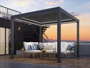 Pergola Bioclimatica Pavilion 3x3x2.4 m Premium Aluminiu Electrostatic