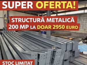 Avem pe stoc hale structurii metalica 200 Mp confectinate din europrofile ipe 160 facem si alte dimensiuni pe baza de comanda
