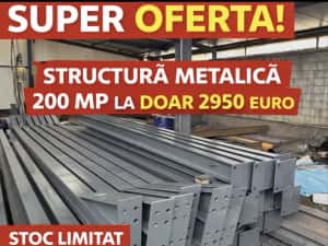 Avem pe stoc hale structurii metalica 200 Mp confectinate din europrofile ipe 160 facem si alte dimensiuni pe baza de comanda — miniatura 9