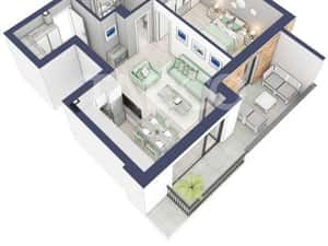 Apartament la parter cat un etaj 1 cu 47 mp utili 2 camere Turnisor — miniatura 3