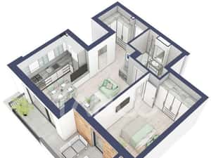 Apartament la parter cat un etaj 1 cu 47 mp utili 2 camere Turnisor — miniatura 4