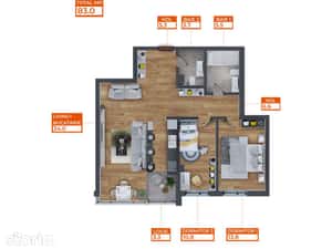 Apartament 3 Camere | 83 mp | Comat Towers | Pacurari | Dacia — miniatura 6