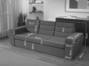 Canapea Extensibila Spark Gri Inchis - Transport Gratuit — miniatura 5