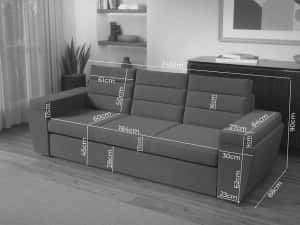 Canapea Extensibila Spark Gri Inchis - Transport Gratuit — miniatura 10