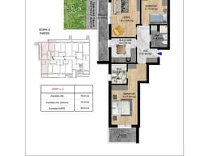 Apartament 3 camere cu curte 90mp | TH PALLADY | TITAN DISTRICT — miniatura 3