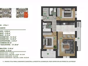 Ap3 camere |S6Militari-Pacii / Incalzire pardoseala|La cheie| — miniatura 4