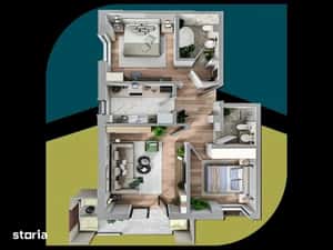 ESQ Village 3 Galata, apartament cu 3 camere, TIP 3, etaj 1 sau 2 — miniatura 4