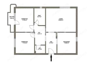 Apartament de vanzare 3 camere 2 bai balcon in bloc cu lift Terezian — miniatura 2