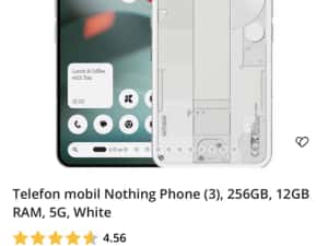 Nothing Phone (3), 256GB, 12GB RAM, 5G, White. Nou. Neactivat — miniatura 5