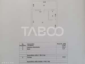 Studio de vanzare 36 mp util + terasa 13 mp finalizata 01 octombrie