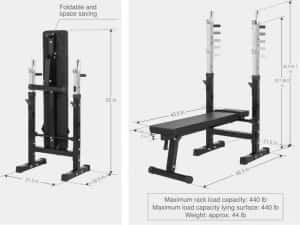 Banca reglabila cu suport + set greutati 105 kg — miniatura 2