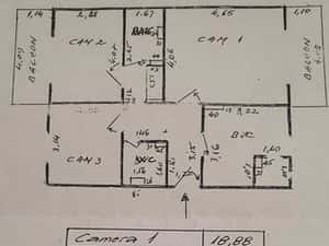 Apartament 3 camere, 2 bai, 2 balcoane, cartier Grigorescu 74 mp — miniatura 2