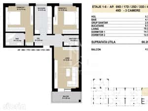 OFERTA Apartament 3 camere decomandat 2 bai Grand Arena Dealul Cucului — miniatura 4