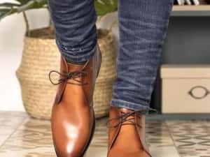 Ghete lace up 45 46 lucrate manual Ortiz & Reed NOI piele naturala