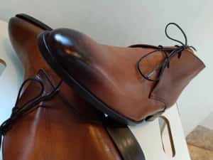 Ghete lace up 45 46 lucrate manual Ortiz & Reed NOI piele naturala — miniatura 6