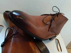 Ghete lace up 45 46 lucrate manual Ortiz & Reed NOI piele naturala — miniatura 7