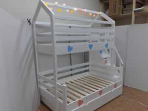 TRANSPORT GRATUIT.Pat etajat-supraetajat din lemn masiv.Cod 3524 — miniatura 7