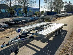 Remorca transport auto,platforma,atv,utv,snowmobil,2700kg,4.5mx2.1m — miniatura 4