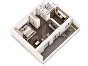 Studio, 56.72 mp intr-un ansamblu cu 0% Comision la Achizitie — miniatura 4