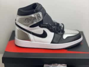 Air Jordan 1 Retro High Silver Toe Full Box (Verificare Colet) — miniatura 3