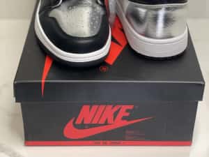 Air Jordan 1 Retro High Silver Toe Full Box (Verificare Colet) — miniatura 7