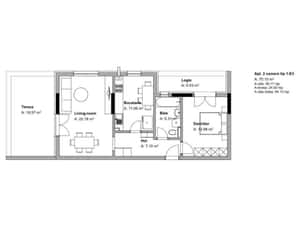 AP. 2 CAMERE - TERASA 24MP, BUCATARIE INCHISA, BLOC NOU, COMISION 0% — miniatura 4