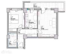 Apartament cu 2 camere, decomandat, etaj 3, 61mp, 99.800 euro — miniatura 6