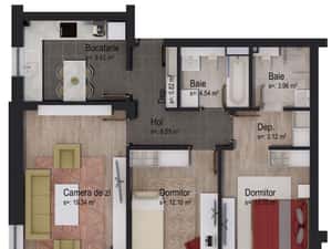 Apartament cu 3 camere Victory by Casa Nobel - clădire cu 3 etaje — miniatura 4
