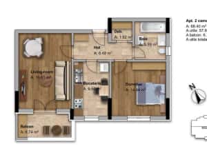 Apartamente cu 1/2/3/4 camere cu gradina/terasa  PREDARE  2026 — miniatura 5