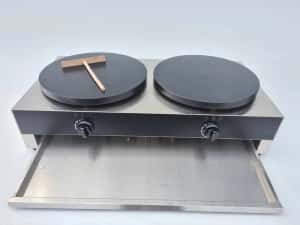 Crepiera Dubla Inox GPL Cu Plite Fonta 40cm Profesionala Transport Gratuit profit garantat TRANSPORT GRATUIT — miniatura 3