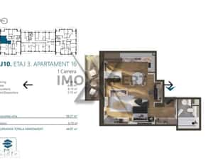 Apartament o camera, 38,5 mp, etaj 1, Bloc premium, Marasti — miniatura 5