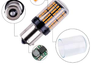 Bec Led Pentru Semnalizare,Poziții,Marsarier,Lumini De Zi zi P21W/PY21 — miniatura 5