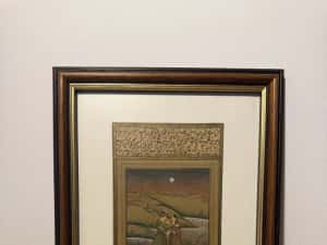 Un print si doamna lui Tablou rar indian secolul 19-20 — miniatura 1