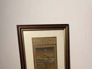 Un print si doamna lui Tablou rar indian secolul 19-20 — miniatura 3