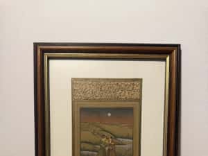 Un print si doamna lui Tablou rar indian secolul 19-20 — miniatura 4