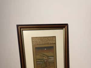 Un print si doamna lui Tablou rar indian secolul 19-20 — miniatura 6