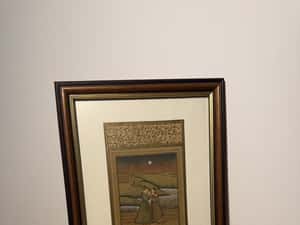 Un print si doamna lui Tablou rar indian secolul 19-20 — miniatura 9