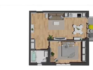 Apartament 2 camere, 90 mp, 2 bai, gradina proprie, zona VIVO — miniatura 6