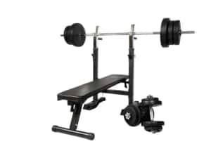Banca piept cu suport reglabil + set de greutati 70 KG
