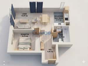 Apartament 2 camere de vanzare in Cosmopolis, mobilat, utilat  boxa in