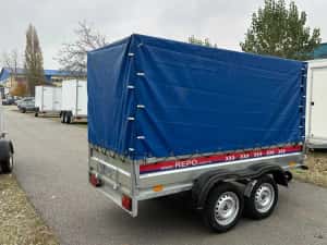 Remorca 750 kg doua axe Repo,auto,moto,atv,basculabila Noua — miniatura 3