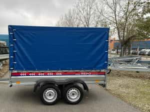 Remorca 750 kg doua axe Repo,auto,moto,atv,basculabila Noua — miniatura 7