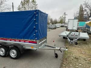 Remorca 750 kg doua axe Repo,auto,moto,atv,basculabila Noua — miniatura 8