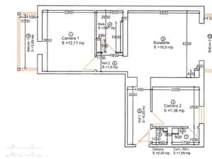 Apartament 3 camere, 60 mp, zona Piata Traian — miniatura 2