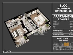 Parc Laurentiu Raiciu apartament 2 camere decomandat cu 2 balcoane. — miniatura 4