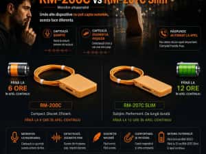 Casca de copiat Magnet pe timpan - Casti de copiat RM-200C, 100% Nedetectabila, colier-antena inclus 2026 — miniatura 8