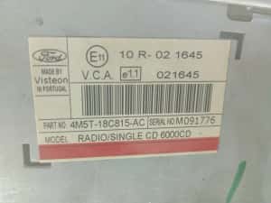 Radio cd 4M5T-18C815-AC Ford Transit 3 (Facelift) (2006 - 2014) — miniatura 2