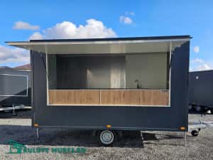 Rulota comerciala,FAST FOOD,FOOD TRUCK ! 4m-1350 kg!PE STOC! — miniatura 5